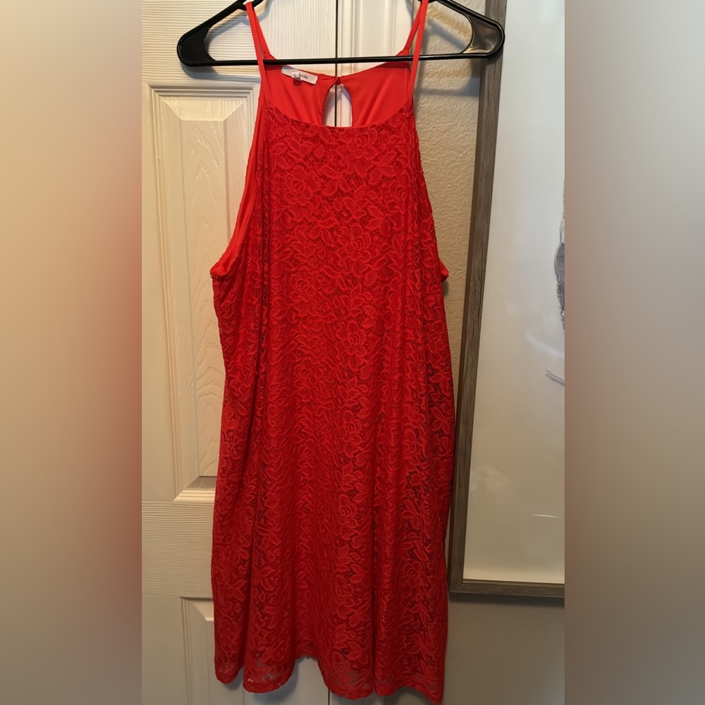 Large red lined dress
